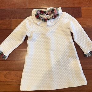 Bella Bliss holiday dress, white and plaid